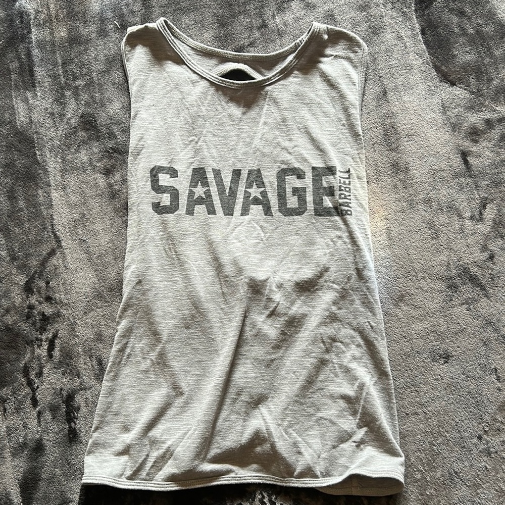 Savage barbell cross back flyaway top